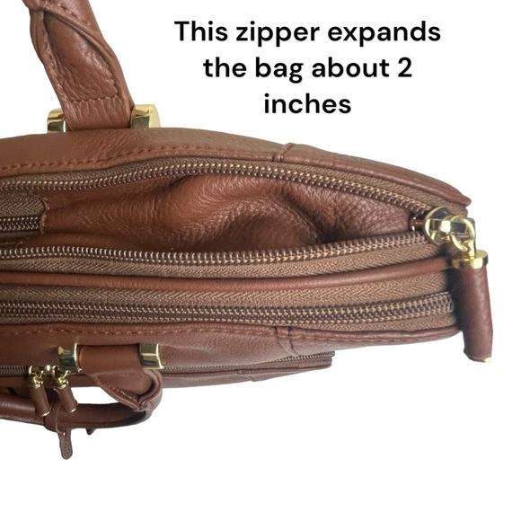 NWOT Levenger Womens Brown Leather Structured Messenger Briefbag w Laptop Case - Picture 11 of 16